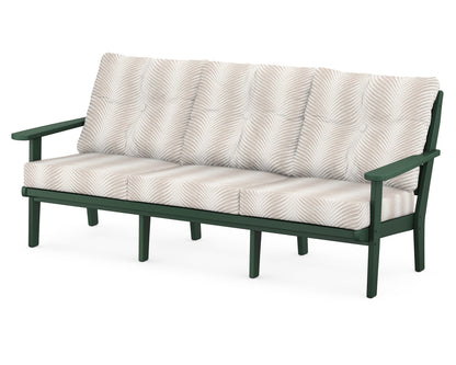 POLYWOOD® Lakeside Deep Seating Sofa in Green / Clock Out Cloud