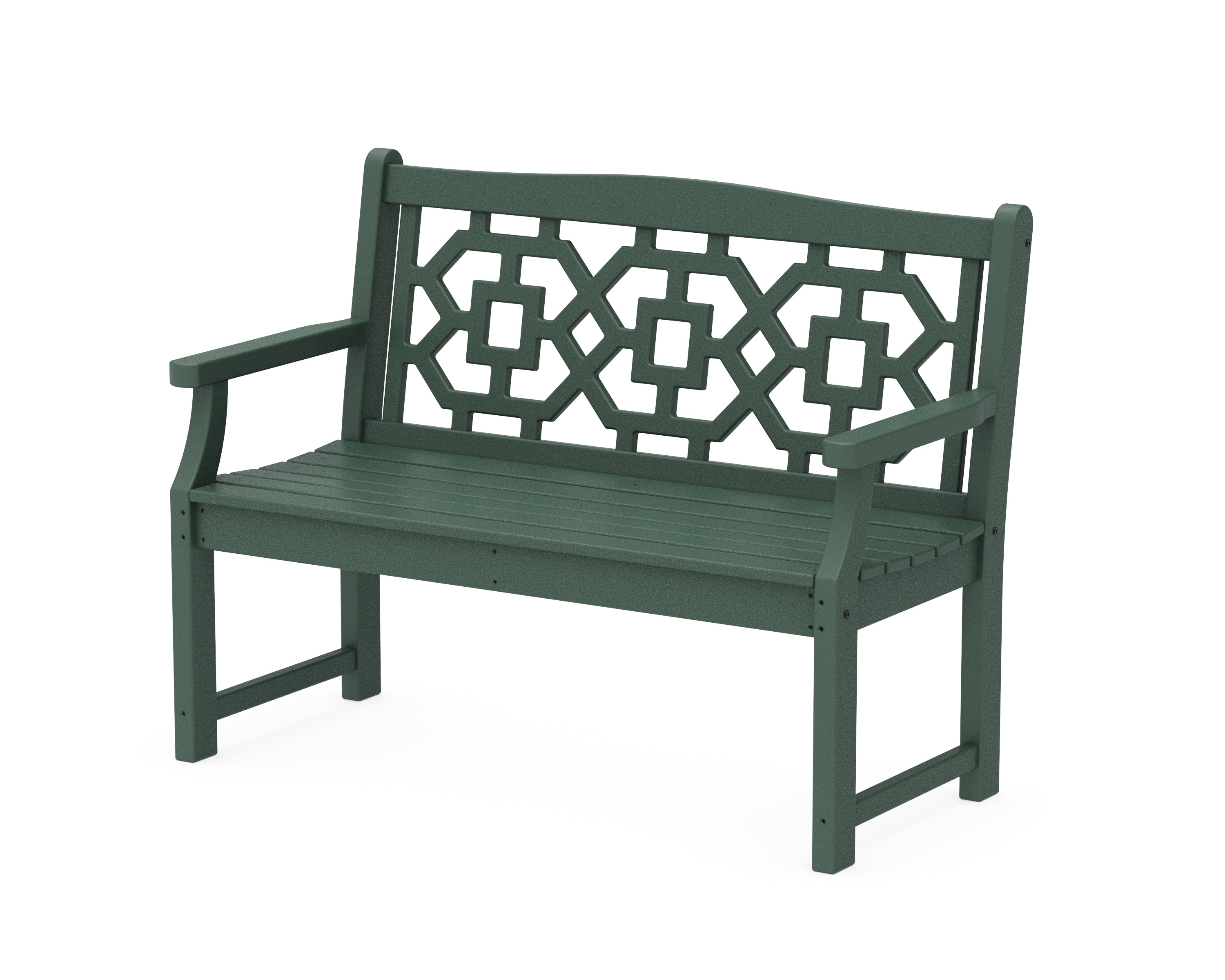 Martha Stewart by POLYWOOD® Chinoiserie 48" Garden Bench in Green