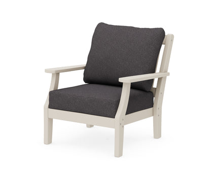 Martha Stewart by POLYWOOD® Chinoiserie Deep Seating Chair in Sand / Ash Charcoal