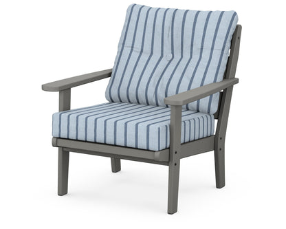 POLYWOOD® Lakeside Deep Seating Chair in Slate Grey / Unwind Sky