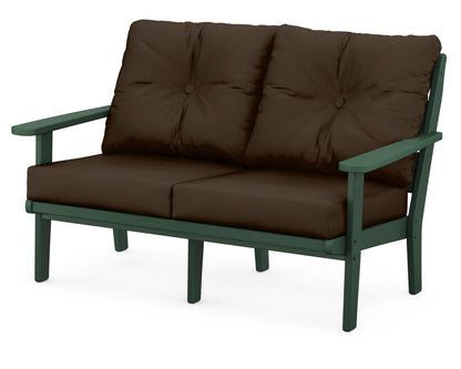 POLYWOOD® Lakeside Deep Seating Loveseat in Green / Canvas Java