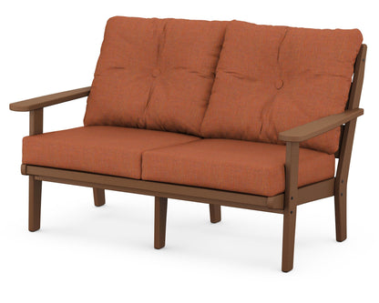 POLYWOOD® Lakeside Deep Seating Loveseat in Teak / Play Adobe