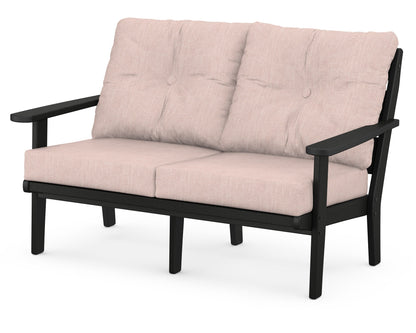 POLYWOOD® Lakeside Deep Seating Loveseat in Black / Play Cameo