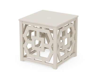 Martha Stewart by POLYWOOD® Chinoiserie Umbrella Stand Accent Table in Sand