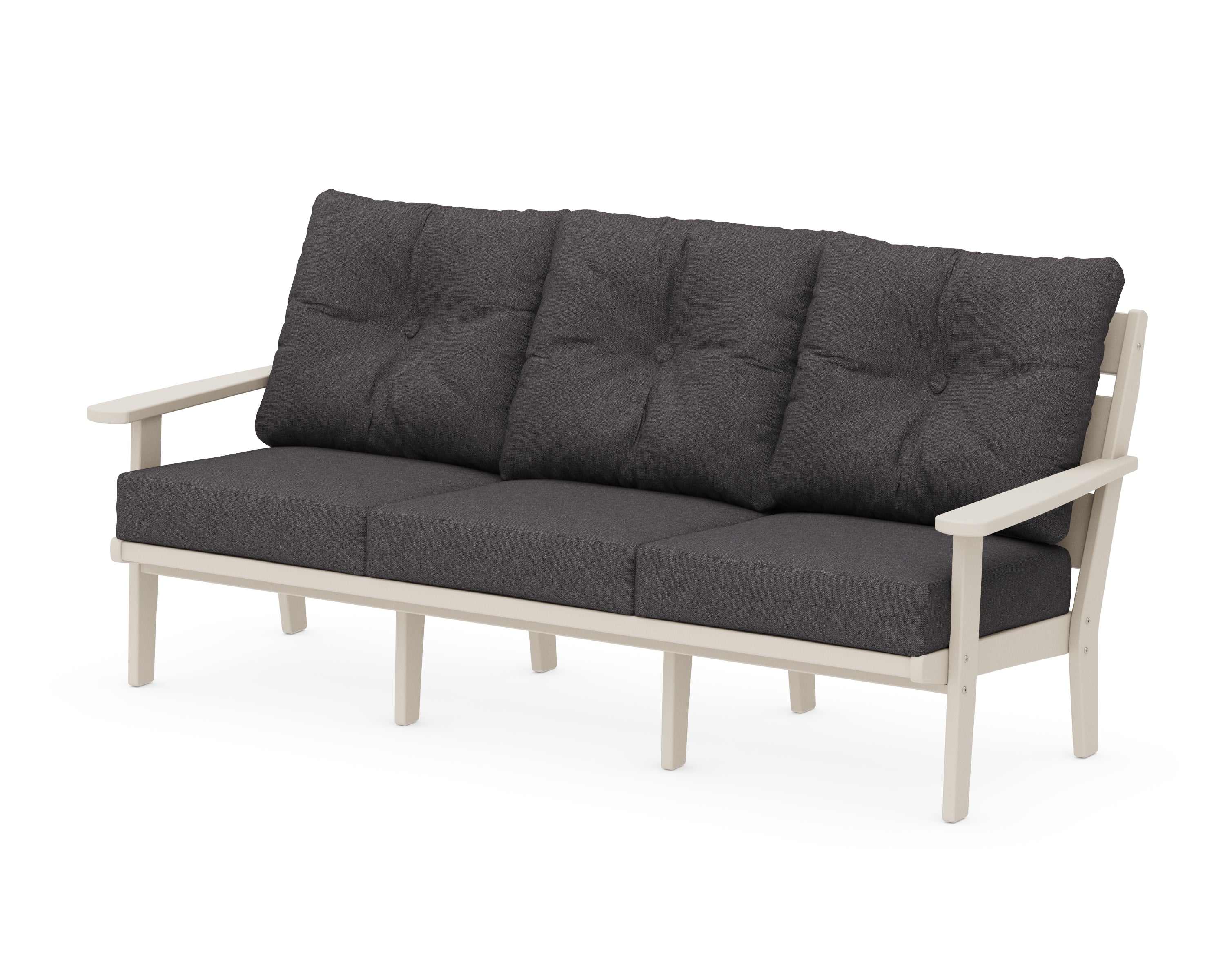 POLYWOOD® Lakeside Deep Seating Sofa in Sand / Ash Charcoal