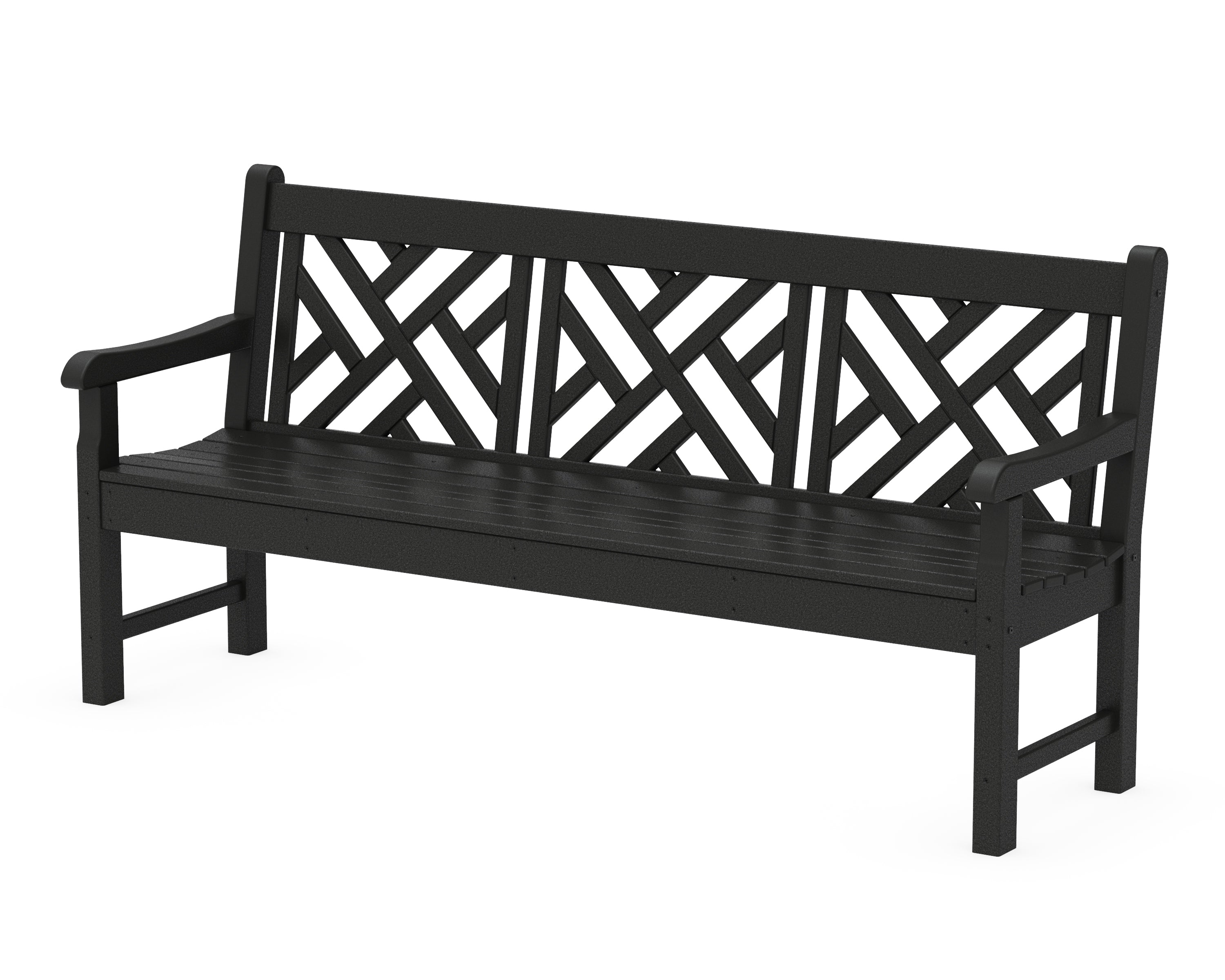 POLYWOOD® Rockford 72" Chippendale Bench in Black