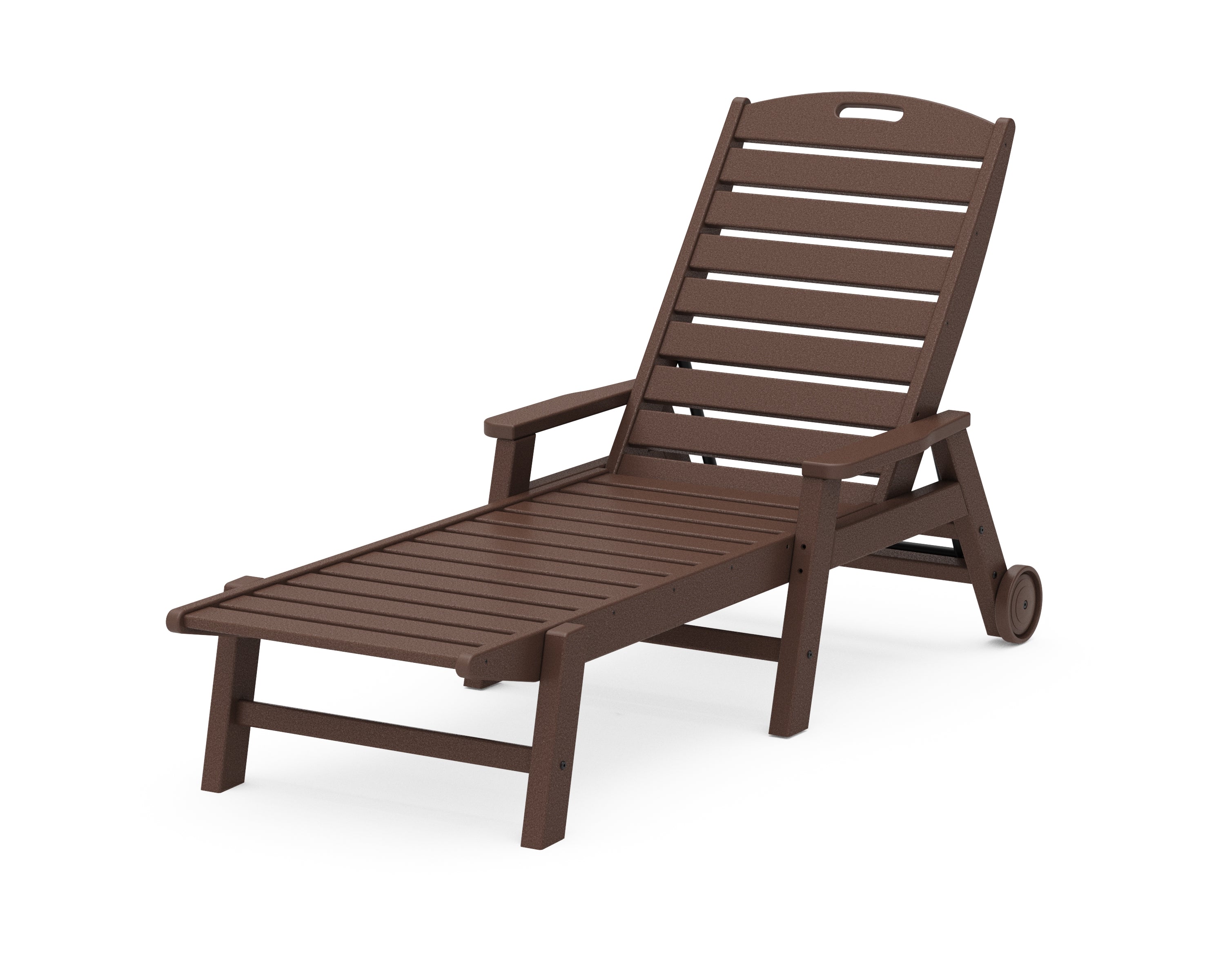 POLYWOOD® Nautical Chaise with Arms & Wheels in Mahogany