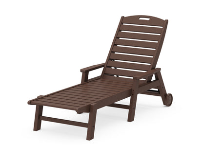 POLYWOOD® Nautical Chaise with Arms & Wheels in Mahogany