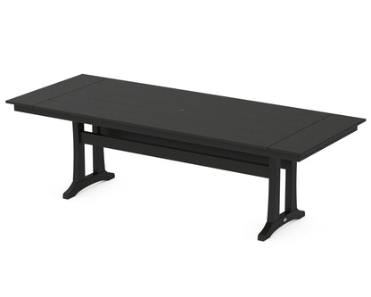 POLYWOOD® Farmhouse Trestle 38" x 96" Dining Table in Black
