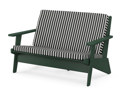 POLYWOOD® Riviera Modern Lounge Loveseat in Green / Shore Classic