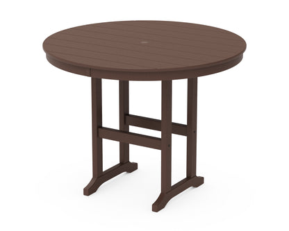 POLYWOOD® 48" Round Farmhouse Counter Table in Mahogany