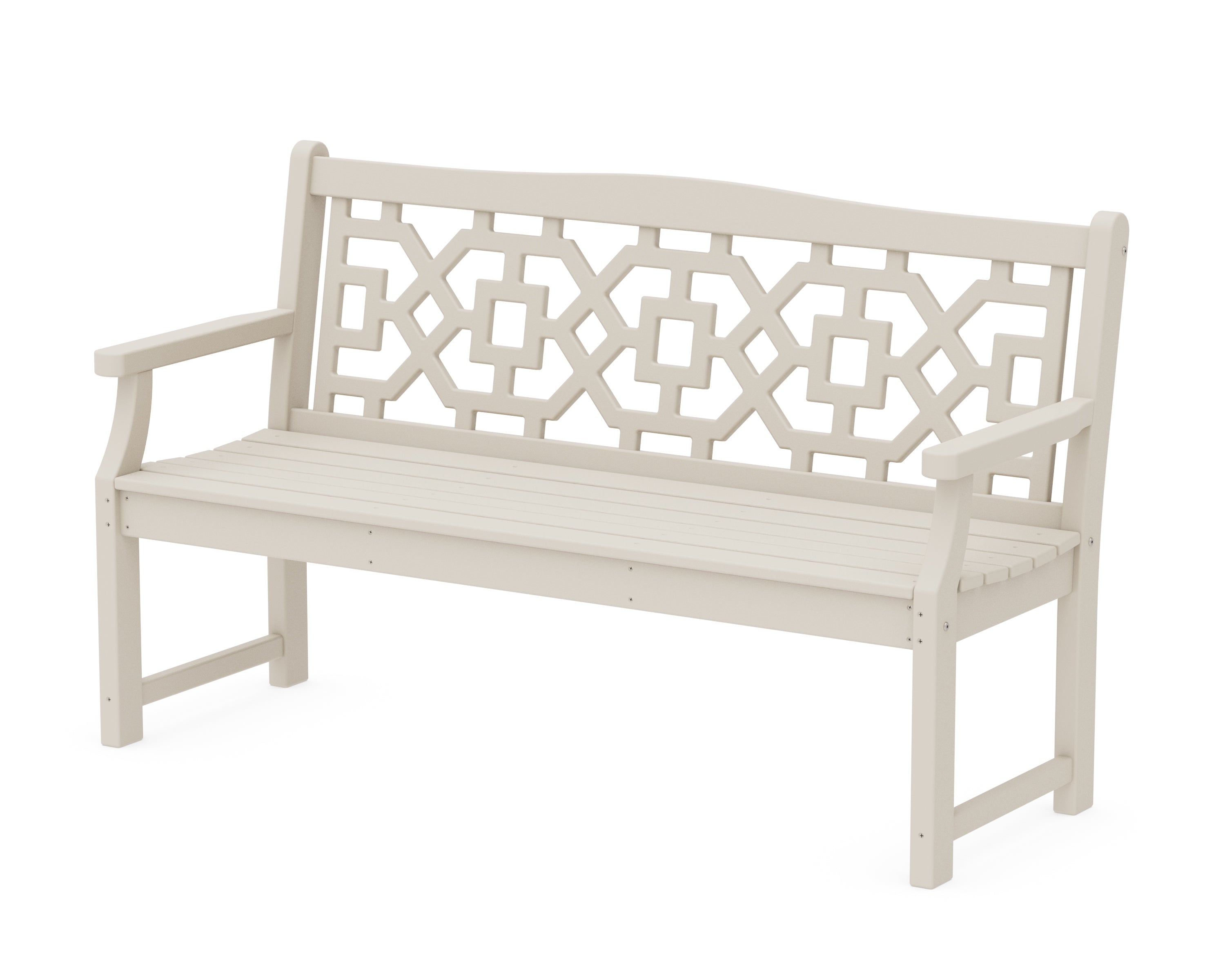 Martha Stewart by POLYWOOD® Chinoiserie 60" Garden Bench in Sand