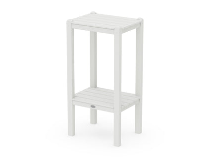 POLYWOOD® Two Shelf Bar Side Table in White