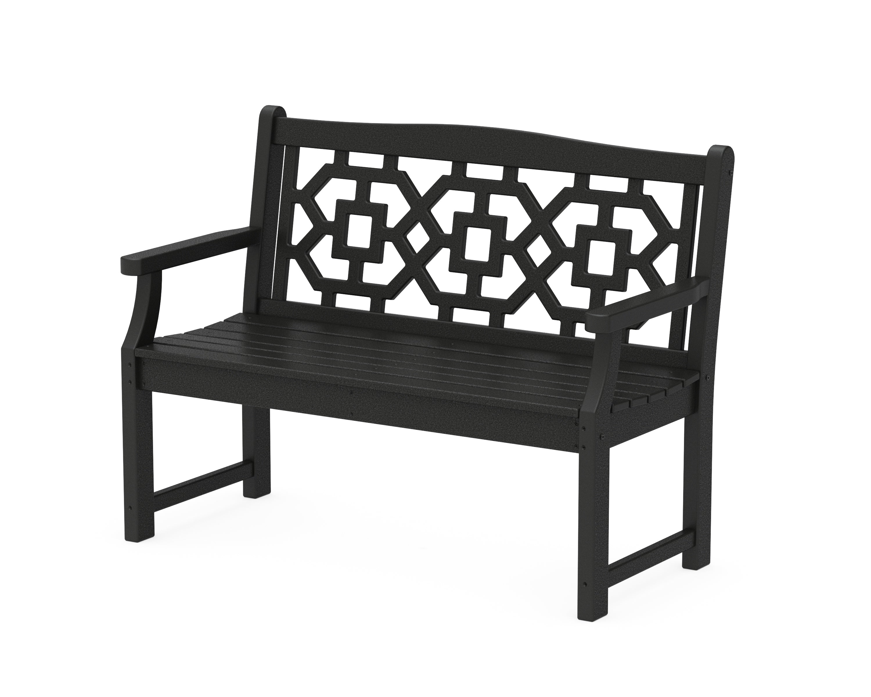 Martha Stewart by POLYWOOD® Chinoiserie 48" Garden Bench in Black