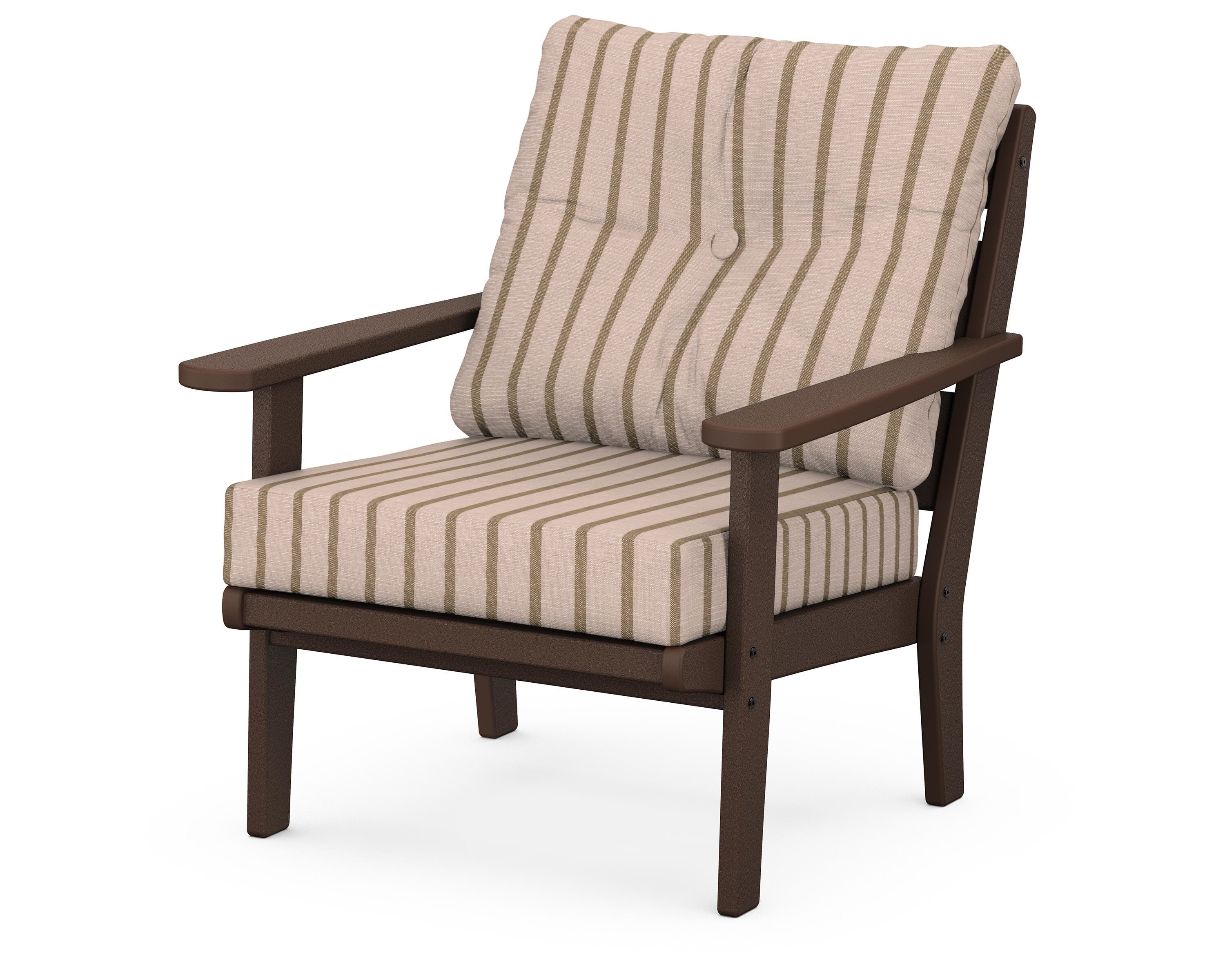 POLYWOOD® Lakeside Deep Seating Chair in Mahogany / Unwind Cameo