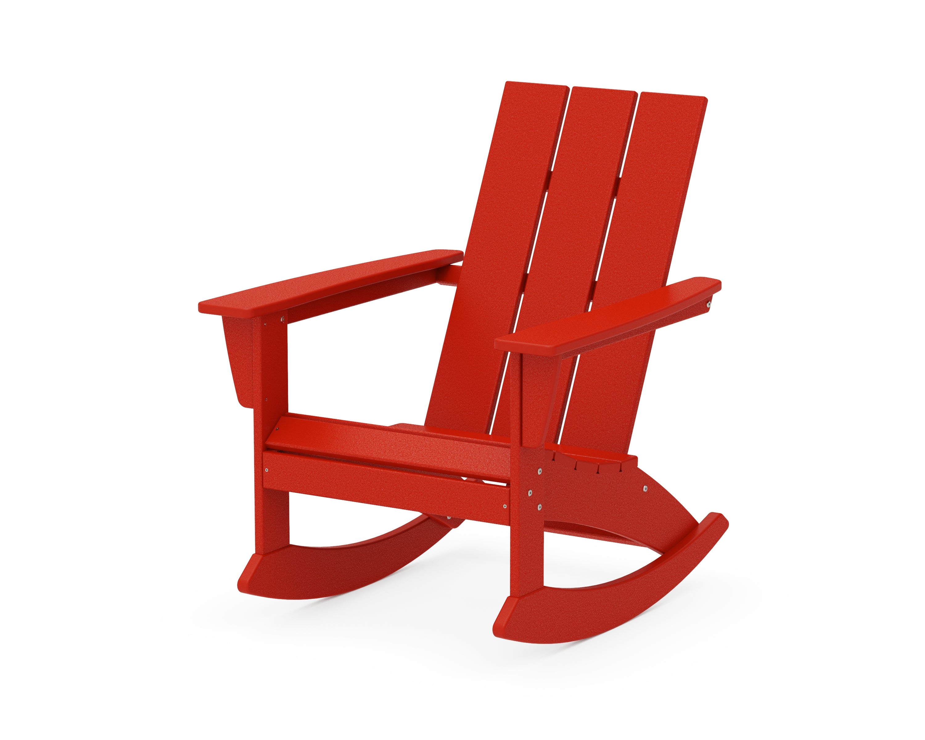 POLYWOOD® Modern Adirondack Rocking Chair in Sunset Red