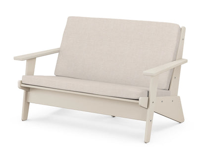 POLYWOOD® Riviera Modern Lounge Loveseat in Sand / Nuance Cloud