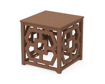 Martha Stewart by POLYWOOD® Chinoiserie Umbrella Stand Accent Table in Teak