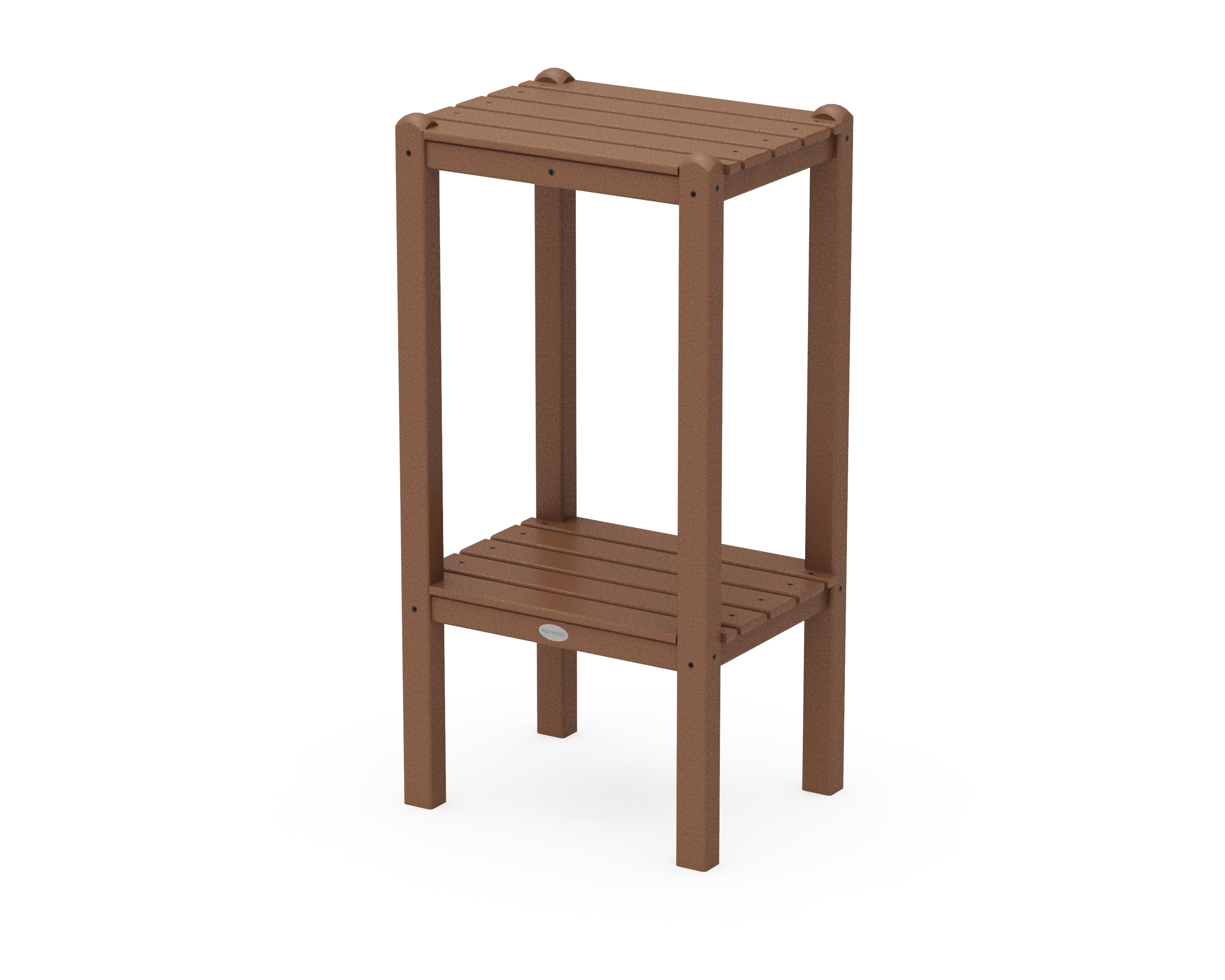 POLYWOOD® Two Shelf Bar Side Table in Teak