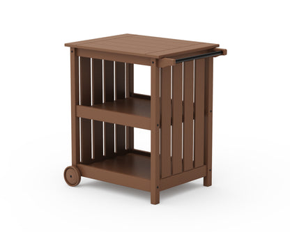 POLYWOOD® Vineyard Bar Cart in Teak