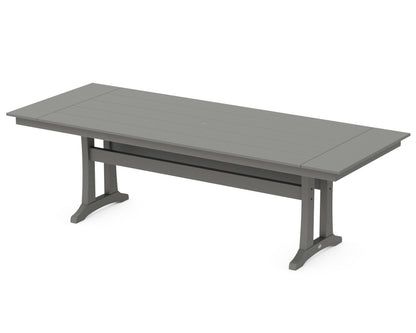 POLYWOOD® Farmhouse Trestle 38" x 96" Dining Table in Slate Grey