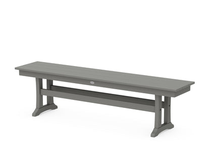 POLYWOOD® Farmhouse Trestle 65" Bench in Slate Grey