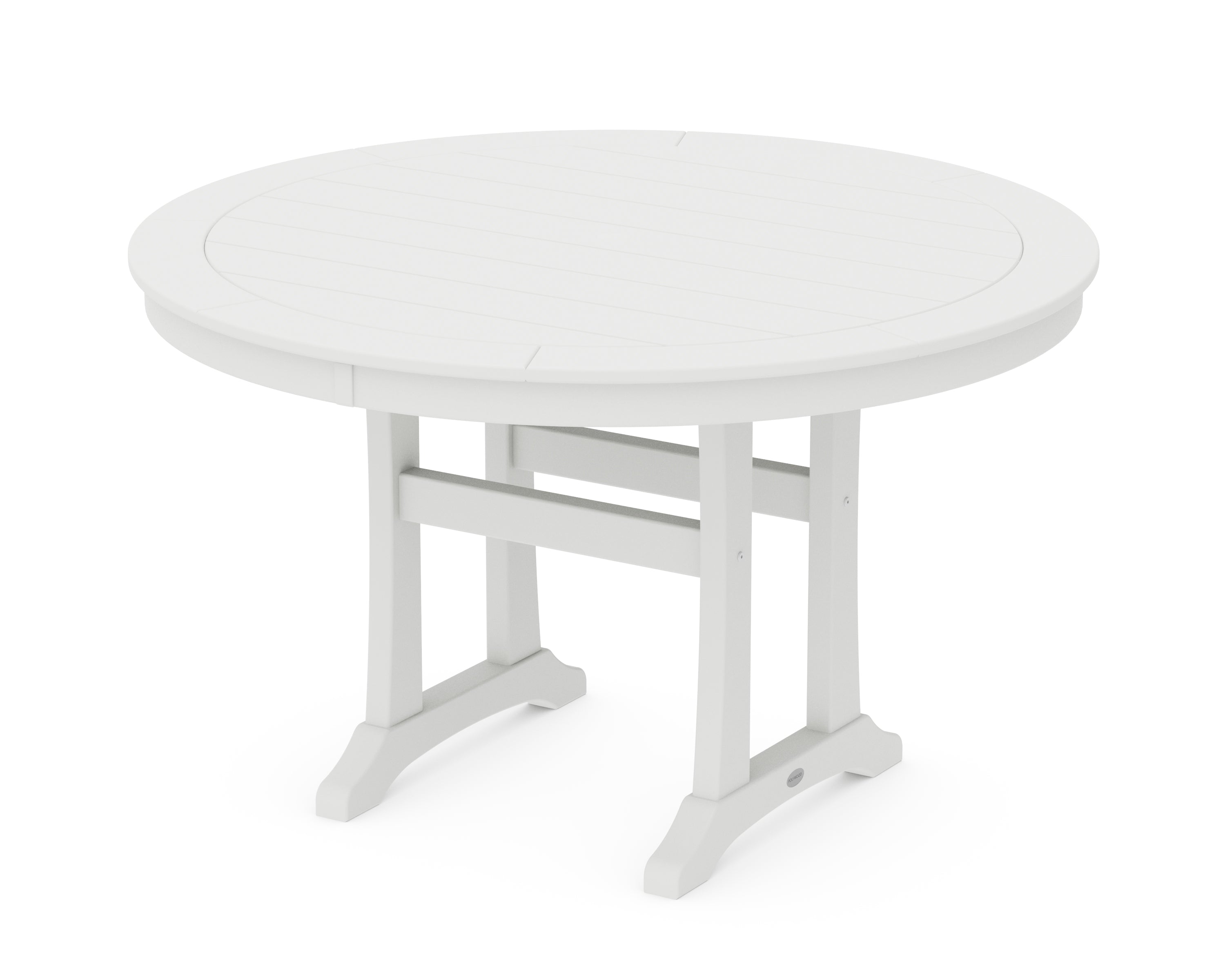 POLYWOOD® Nautical Trestle 48" Round Dining Table in White