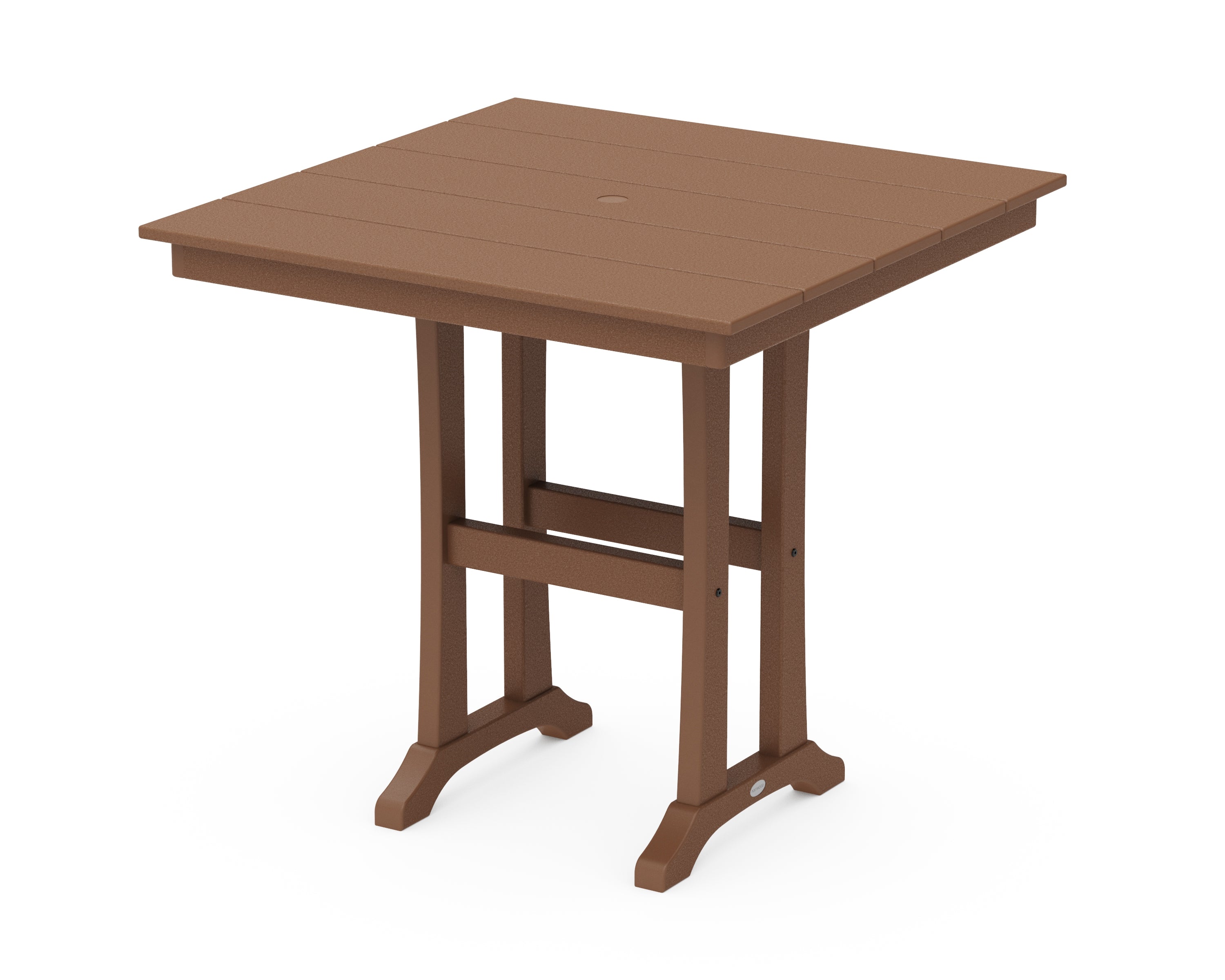 POLYWOOD® Farmhouse Trestle 37" Counter Table in Teak