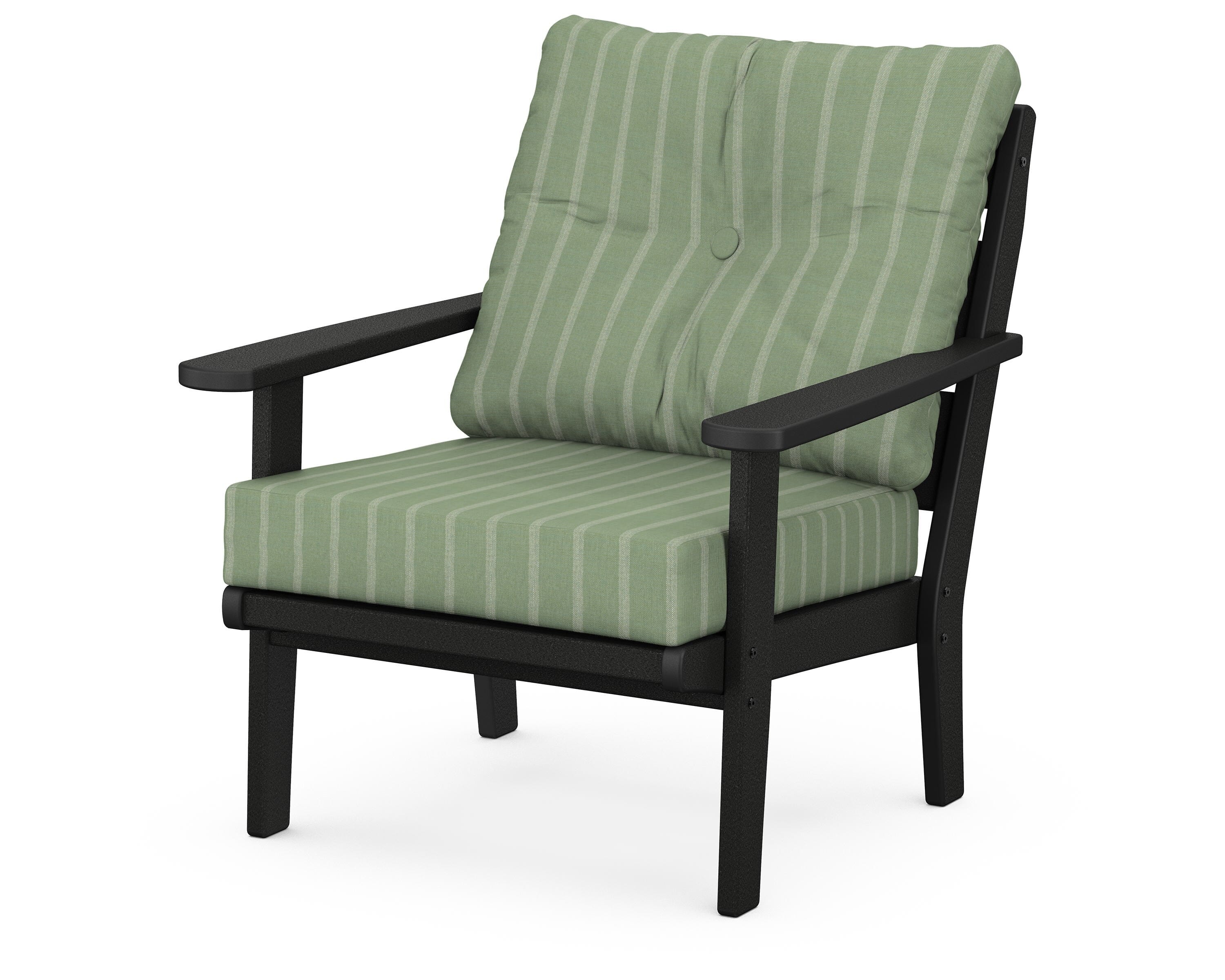 POLYWOOD® Lakeside Deep Seating Chair in Black / Unwind Rainwashed