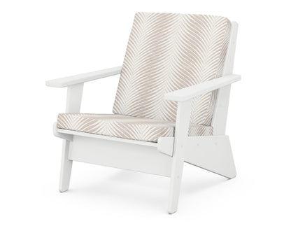 POLYWOOD® Riviera Modern Lounge Chair in White / Clock Out Cloud