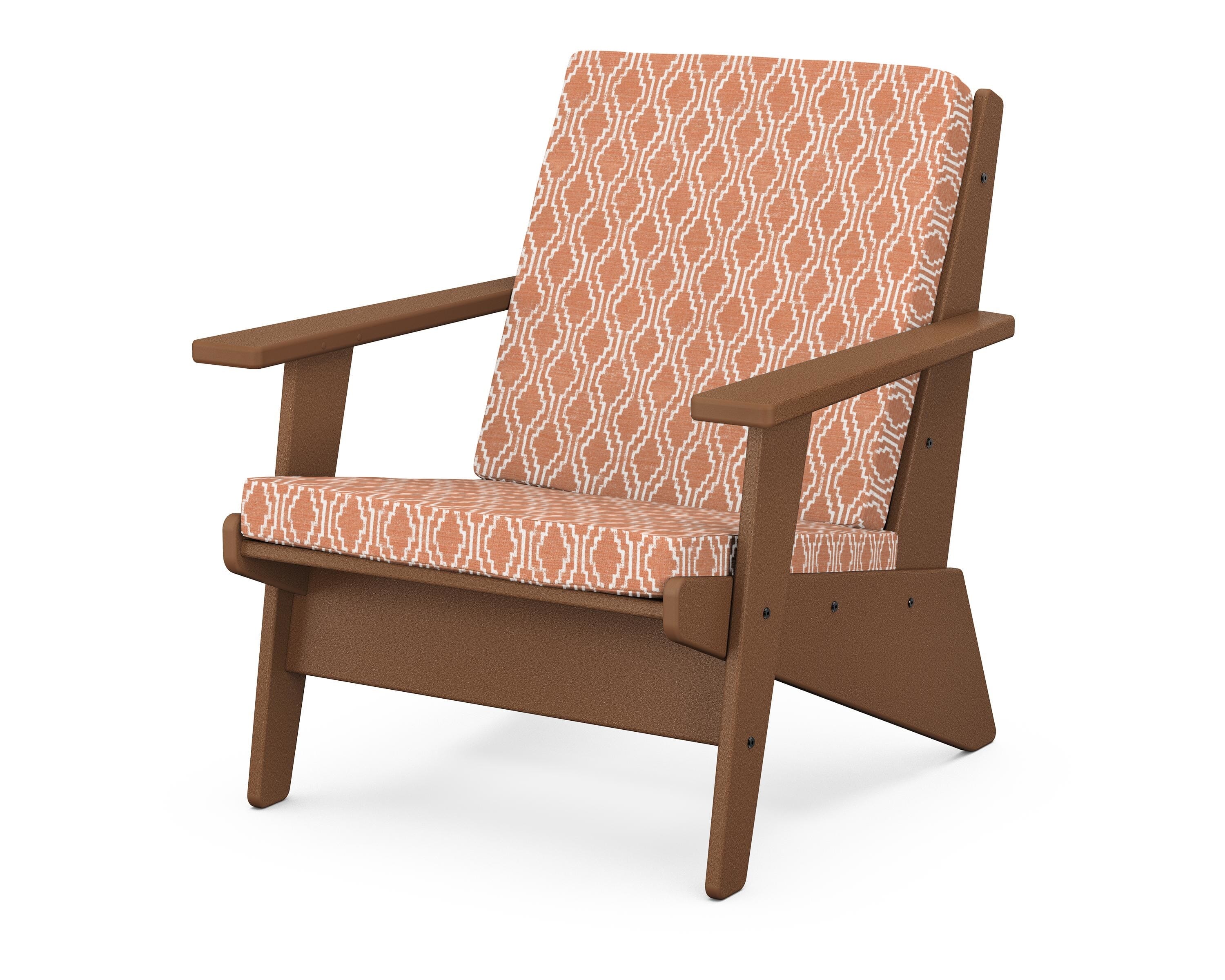 POLYWOOD® Riviera Modern Lounge Chair in Teak / Solve Clay