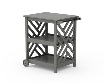 POLYWOOD® Chippendale Bar Cart in Slate Grey