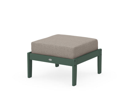 POLYWOOD® Braxton Deep Seating Ottoman in Green / Weathered Tweed