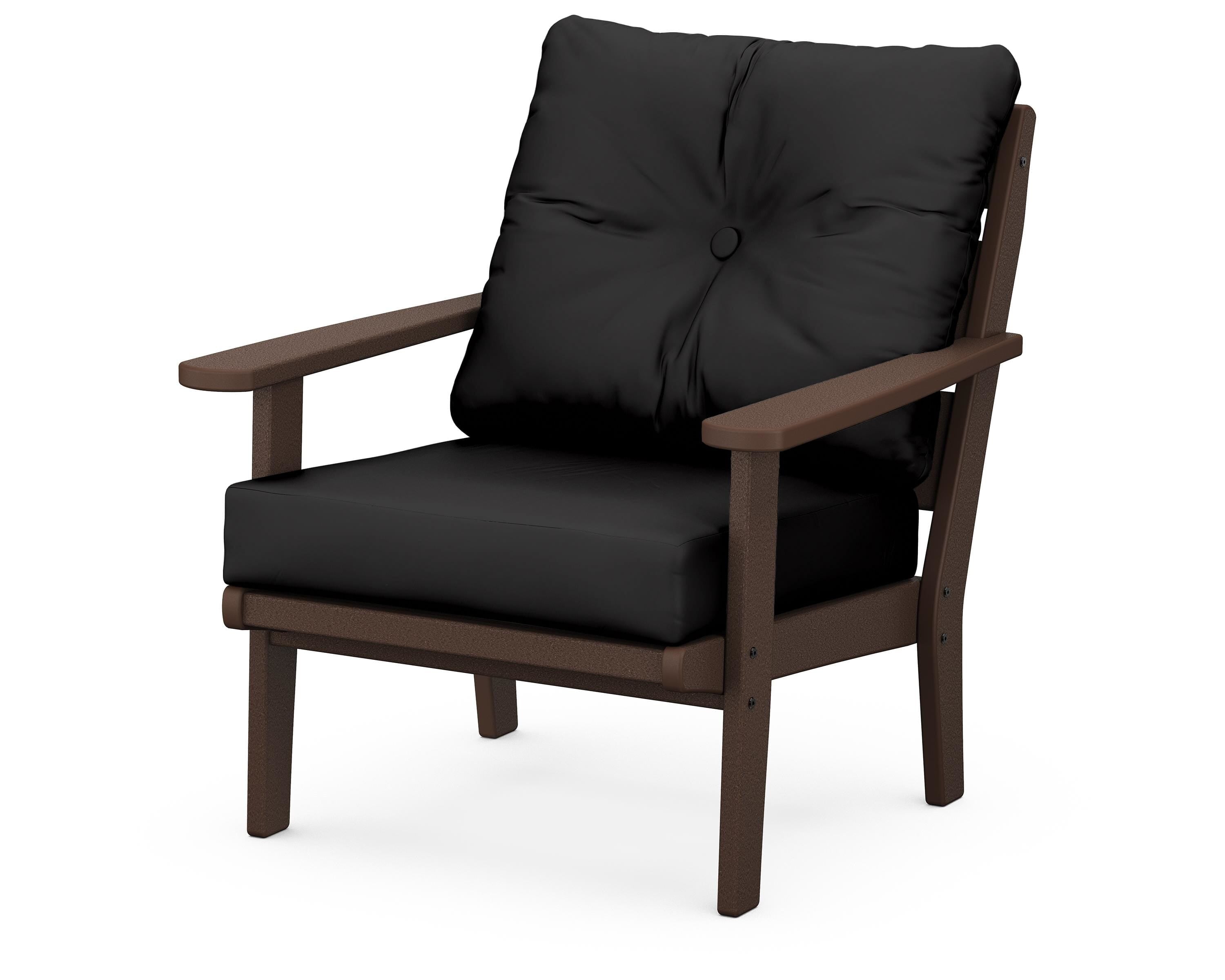 POLYWOOD® Lakeside Deep Seating Chair in Mahogany / Canvas Black