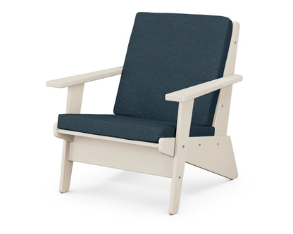 POLYWOOD® Riviera Modern Lounge Chair in Sand / Platform Indigo