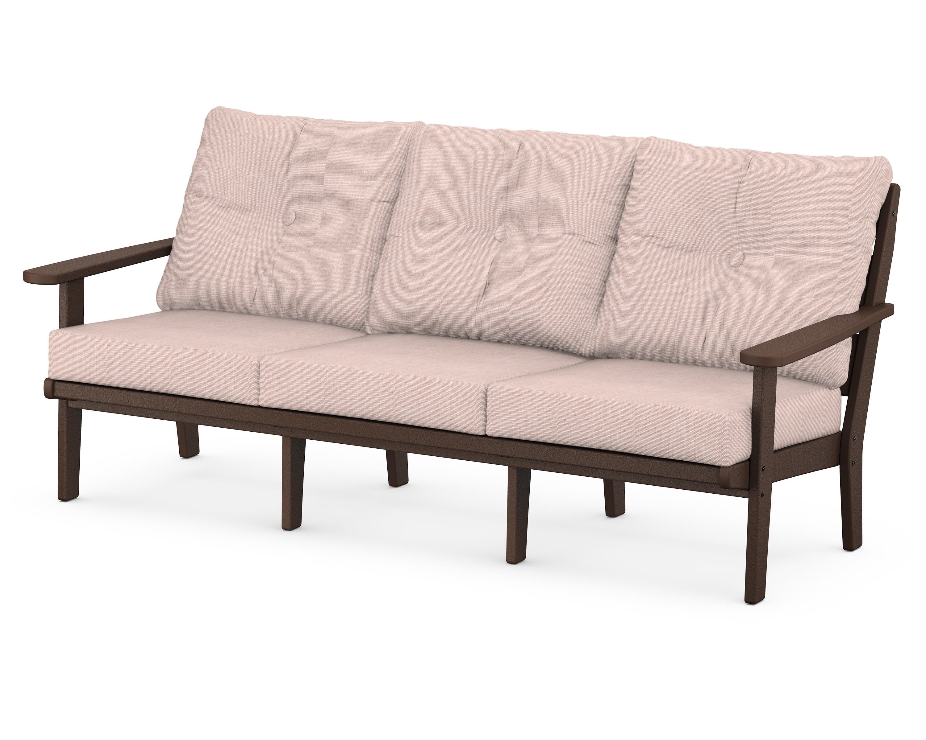 POLYWOOD® Lakeside Deep Seating Sofa in Mahogany / Play Cameo