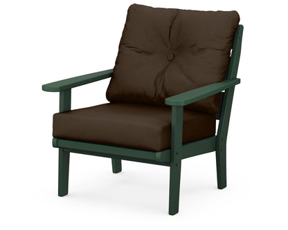 POLYWOOD® Lakeside Deep Seating Chair in Green / Canvas Java