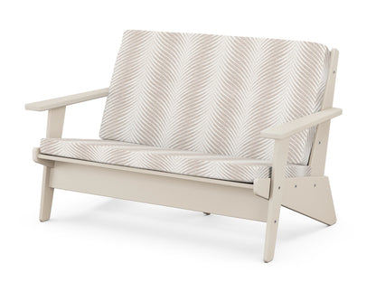 POLYWOOD® Riviera Modern Lounge Loveseat in Sand / Clock Out Cloud