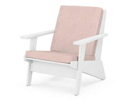 POLYWOOD® Riviera Modern Lounge Chair in White / Play Cameo