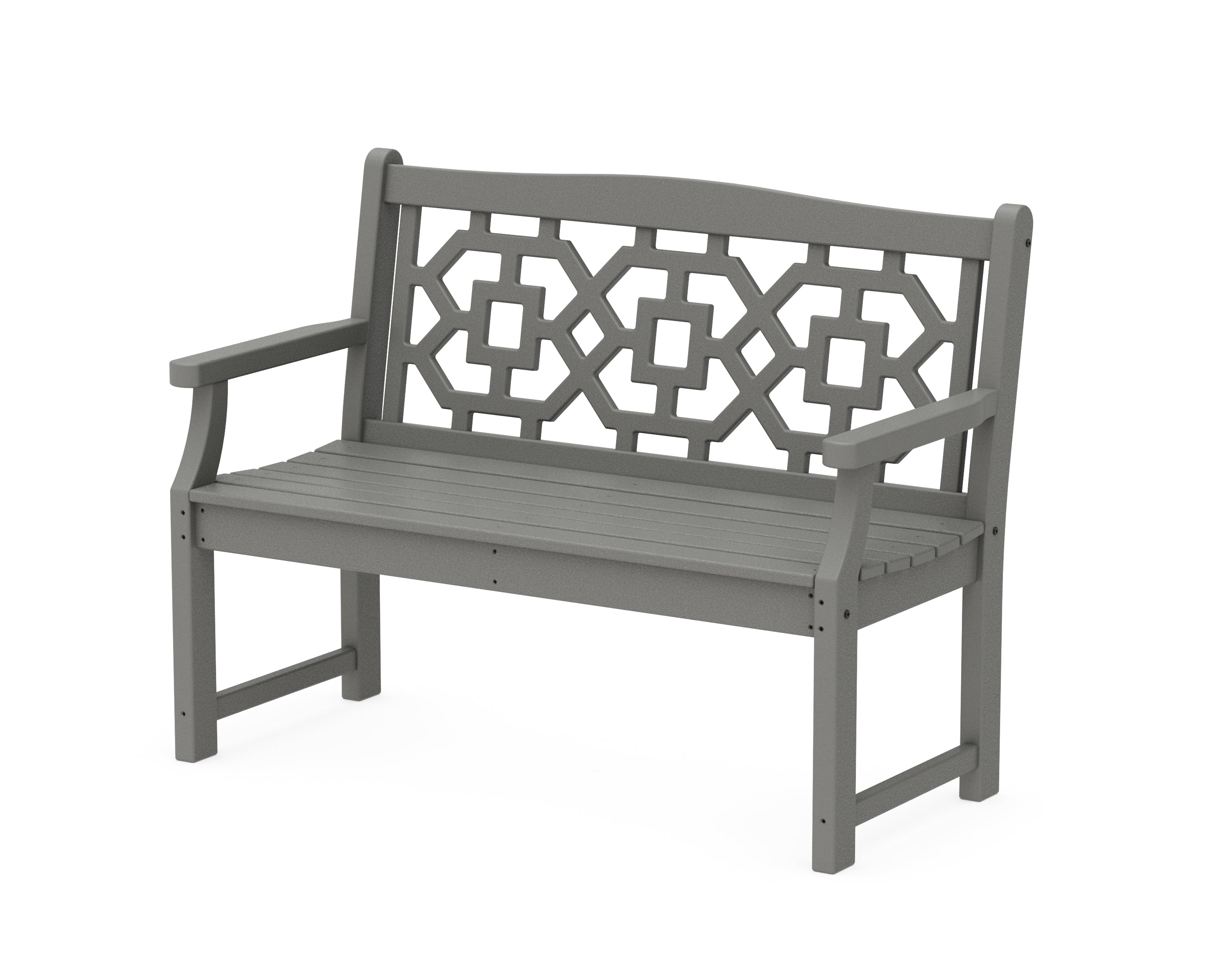 Martha Stewart by POLYWOOD® Chinoiserie 48" Garden Bench in Slate Grey