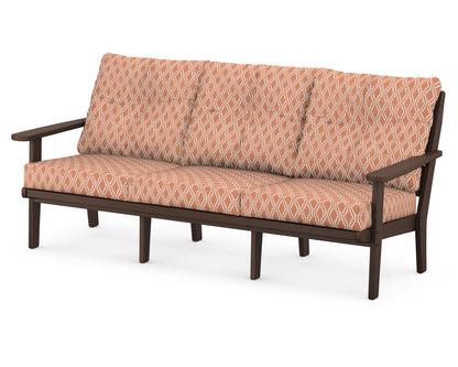 POLYWOOD® Lakeside Deep Seating Sofa in Mahogany / Solve Clay