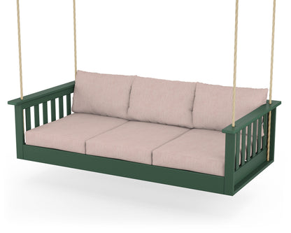 POLYWOOD® Vineyard Daybed Swing in Green / Play Cameo