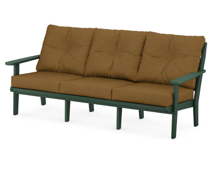 POLYWOOD® Lakeside Deep Seating Sofa in Green / Exhale Teak