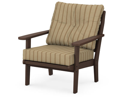 POLYWOOD® Lakeside Deep Seating Chair in Mahogany / Unwind Driftwood