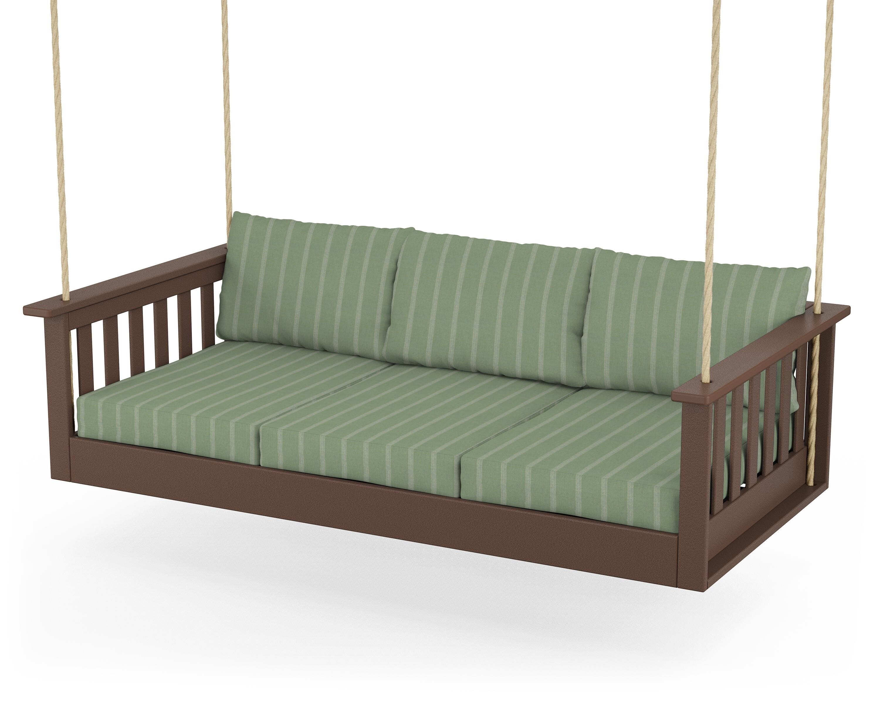 POLYWOOD® Vineyard Daybed Swing in Mahogany / Unwind Rainwashed