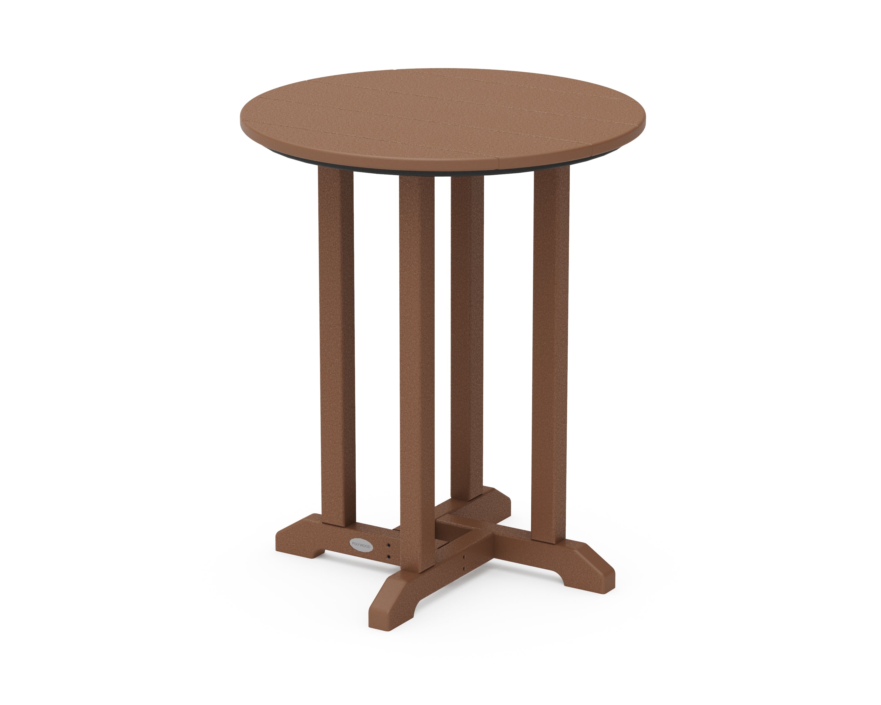 POLYWOOD® 24" Round Farmhouse Bistro Table in Teak
