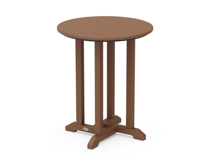 POLYWOOD® 24" Round Farmhouse Bistro Table in Teak