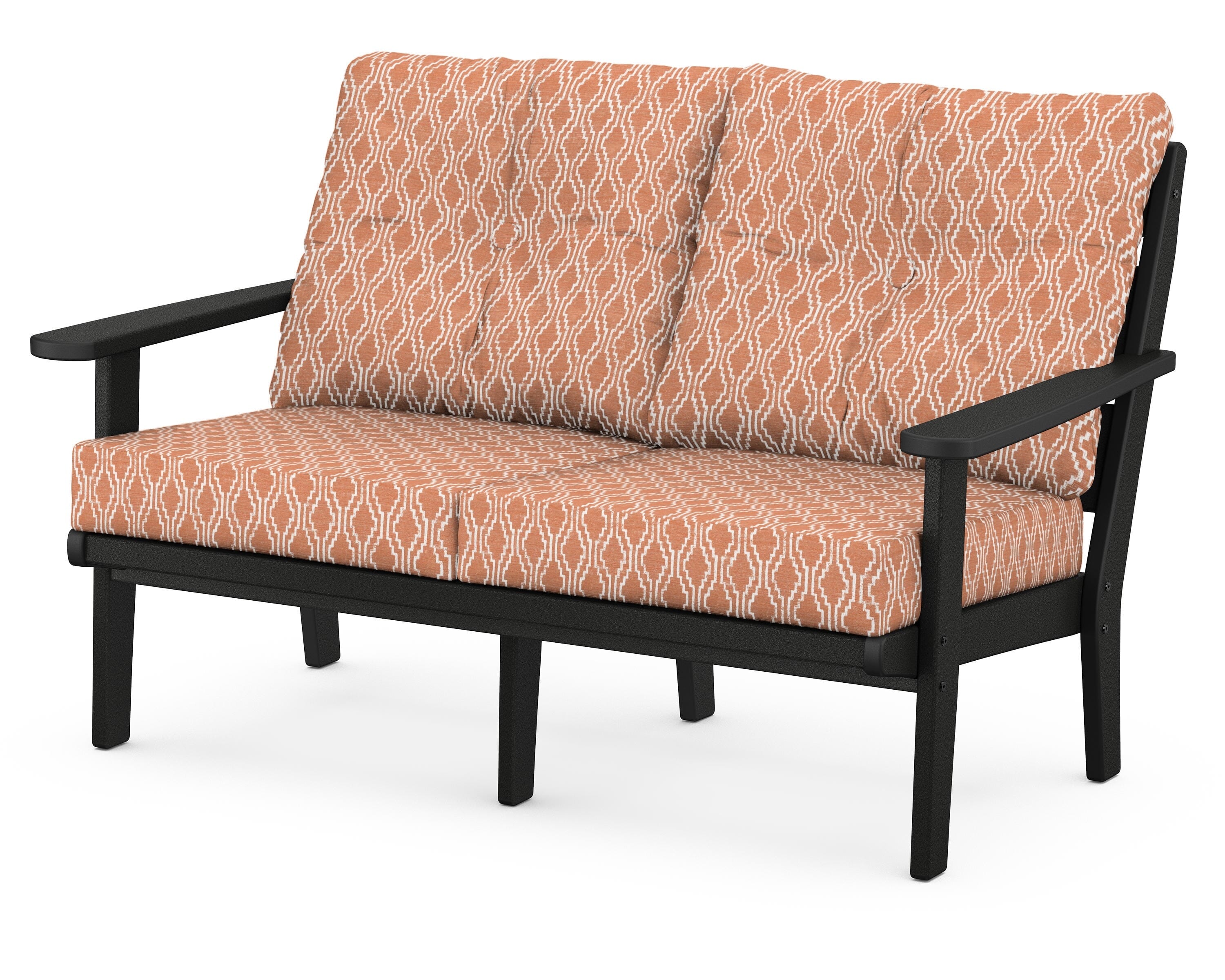 POLYWOOD® Lakeside Deep Seating Loveseat in Black / Solve Clay