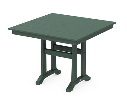 POLYWOOD® Farmhouse Trestle 37" Dining Table in Green