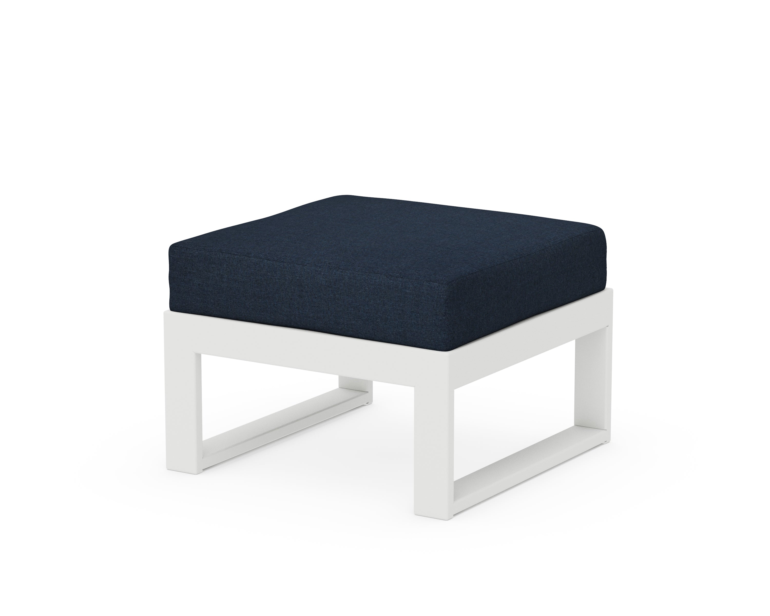 Unbranded Modular Ottoman - Modern in White / Marine Indigo